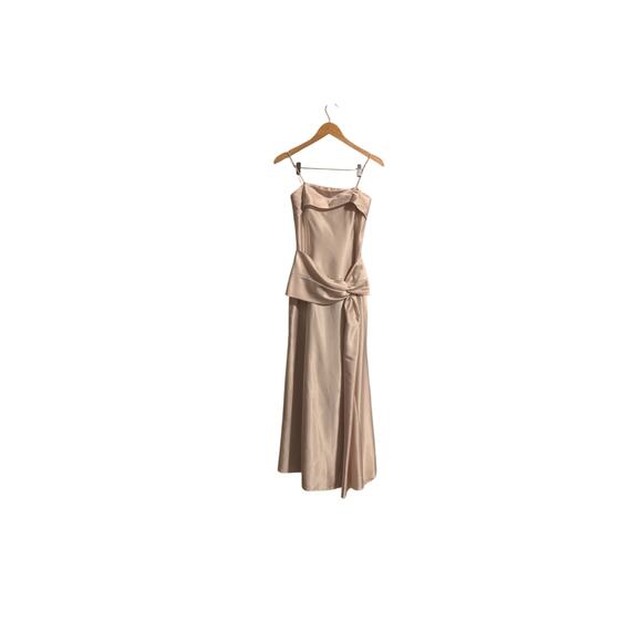 Jessica McClintock Dresses & Skirts - Jessica McClintock Strapless Satin Formal Gown Champagne Blush Size Small